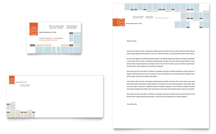Civil Engineers - Business Card & Letterhead Template Design