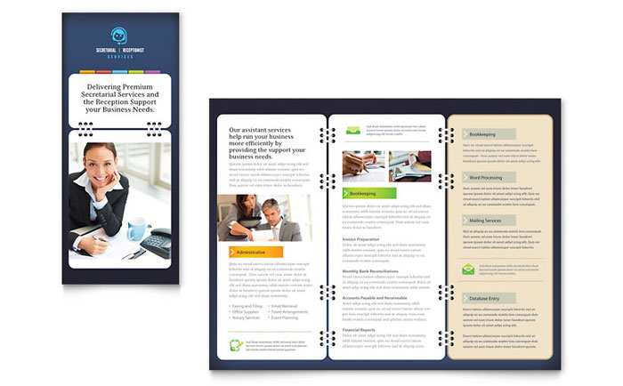 Secretarial Services Tri Fold Brochure Template Design Secretarial Services Tri Fold Brochure Template Design