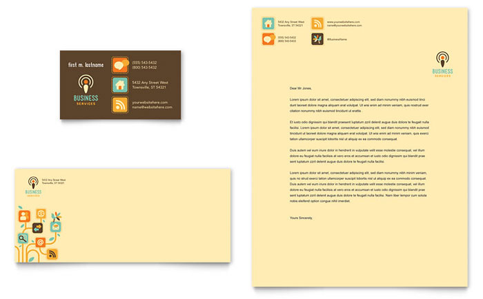 Business Services - Business Card & Letterhead Template Design