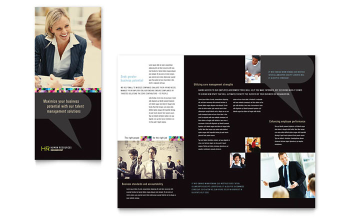 Human Resource Management - Tri Fold Brochure Template Design