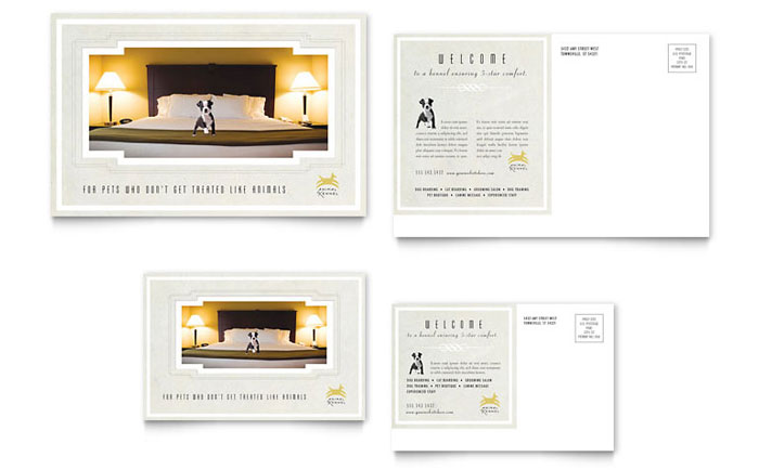 Pet Hotel & Spa Postcard Template Design