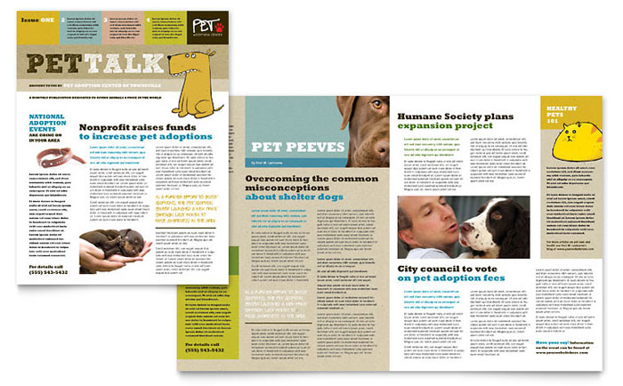 Animal Shelter & Pet Adoption Newsletter Template Design