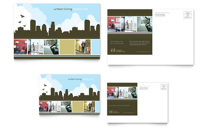 Urban Real Estate Postcard Template Design