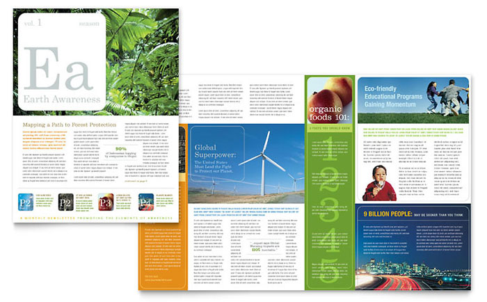 Environmental & Agricultural Non Profit Newsletter Template Design
