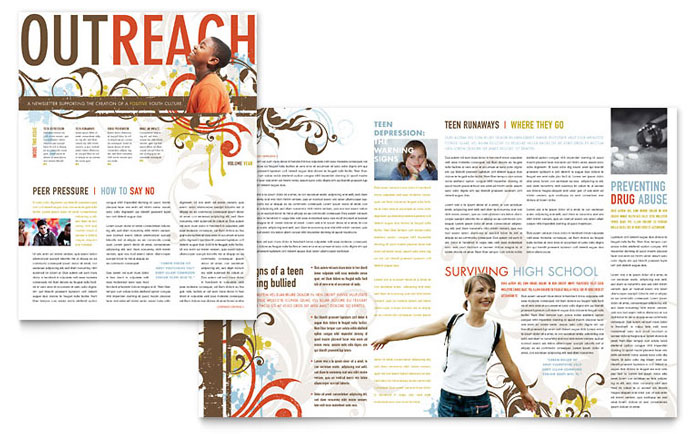Church Ministry & Youth Group Newsletter Template Design