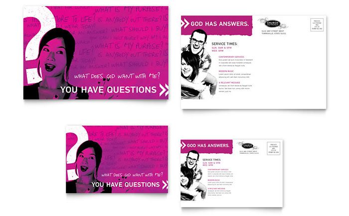 Church Outreach Ministries - Postcard Template Design