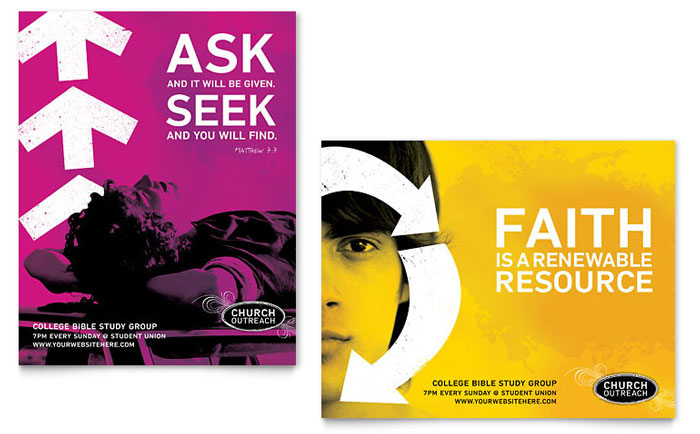 Church Outreach Ministries - Poster Template Design
