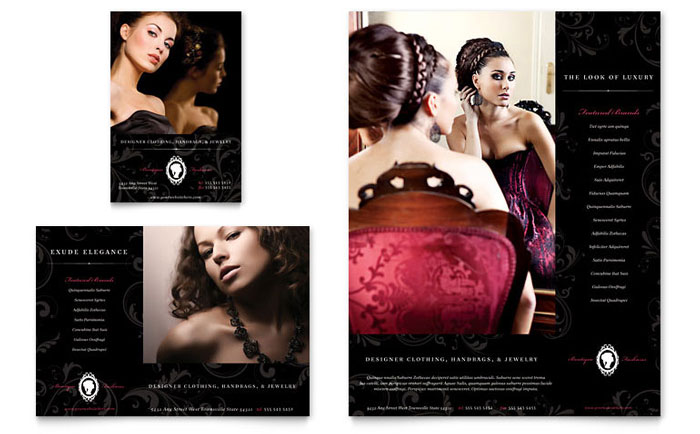 Formal Fashions & Jewelry Boutique - Flyer & Ad Template Design
