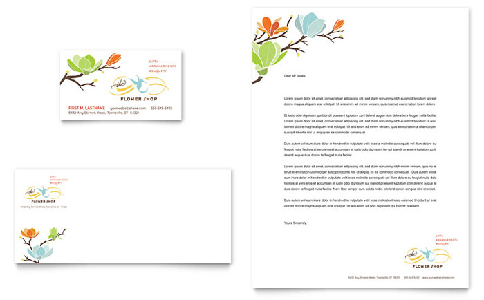 Flower Shop - Business Card & Letterhead Template Design