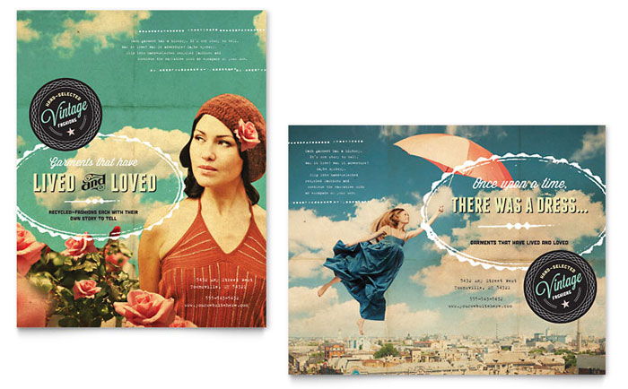 Vintage Clothing - Poster Template Design