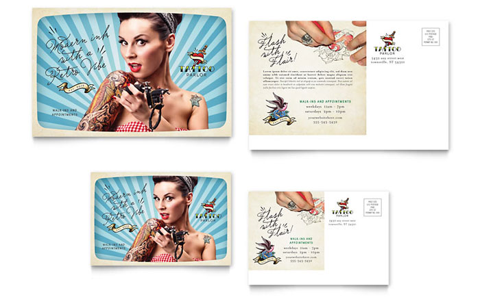 Body Art & Tattoo Artist - Postcard Template Design