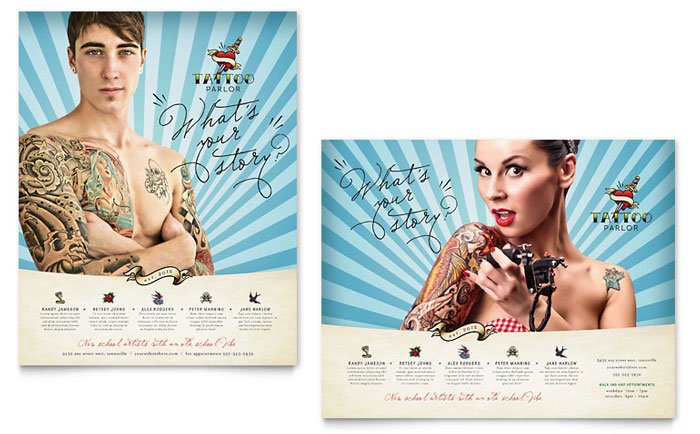 Body Art & Tattoo Artist - Poster Template Design