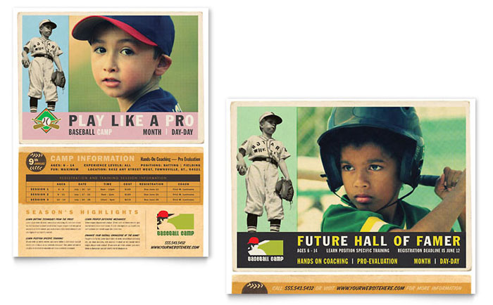 Baseball Sports Camp Poster Template Design