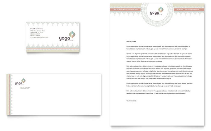 Pilates & Yoga Business Card & Letterhead Template Design