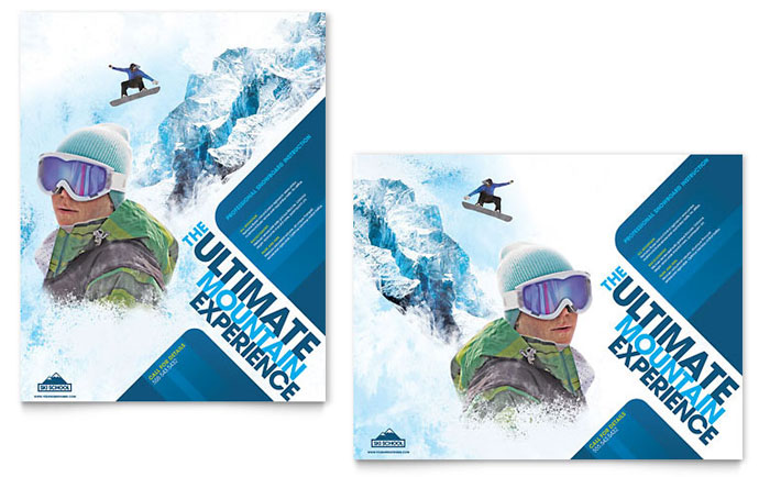 Ski & Snowboard Instructor Poster Template Design