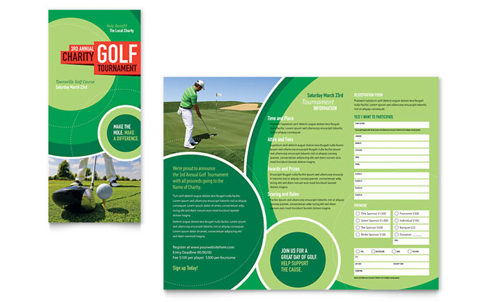 Golf Tournament - Tri Fold Brochure Template Design