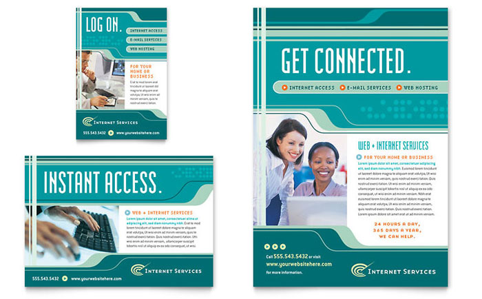 Internet Service Provider Flyer & Ad Template Design