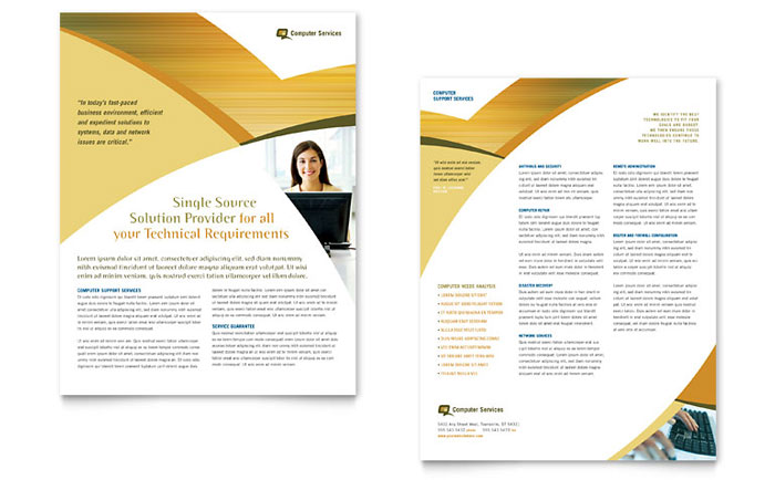 Computer Services & Consulting - Datasheet Template Design
