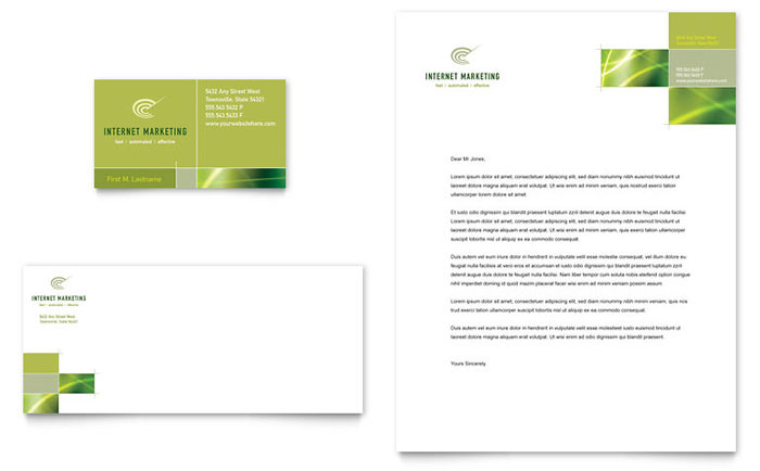 Internet Marketing - Business Card & Letterhead Template Design
