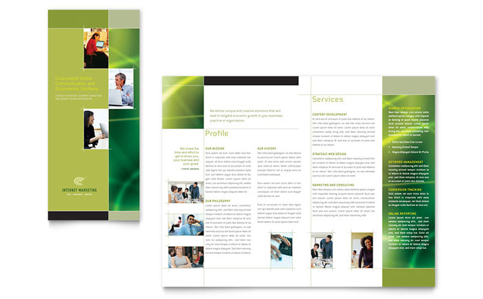 Internet Marketing Tri Fold Brochure Template Design