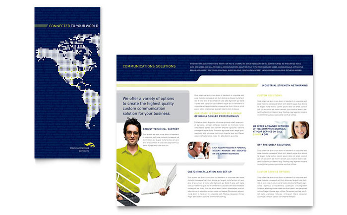 Global Communications Company - Brochure Template Design