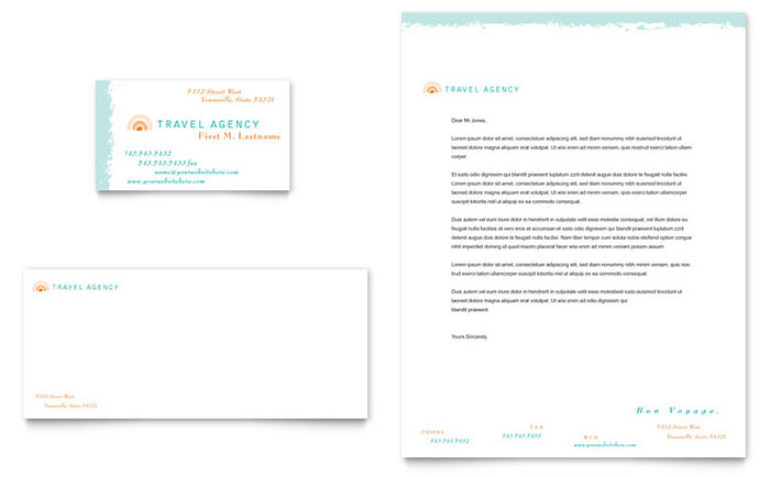 Travel Agency Business Card & Letterhead Template Design