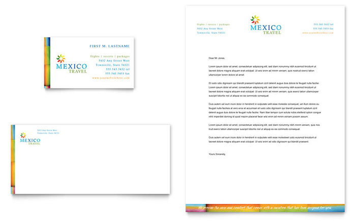 Mexico Travel Business Card & Letterhead Template Design
