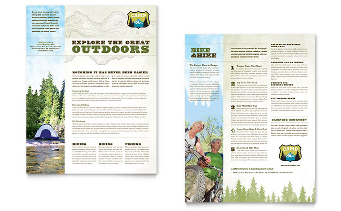 Nature Camping & Hiking - Datasheet Template Design