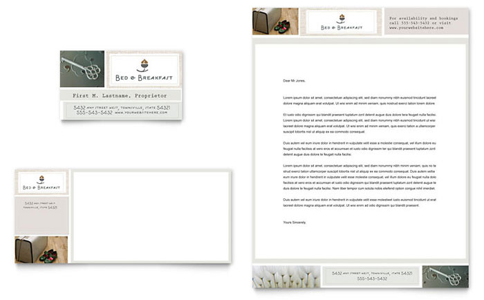 Bed & Breakfast Motel - Business Card & Letterhead Template Design
