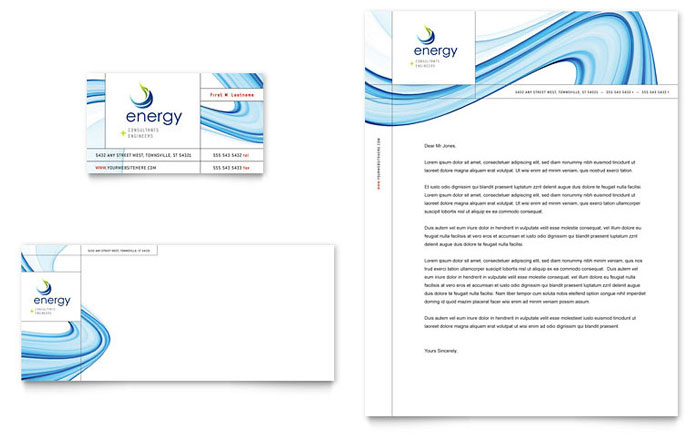 Renewable Energy Consulting Business Card & Letterhead Template Design