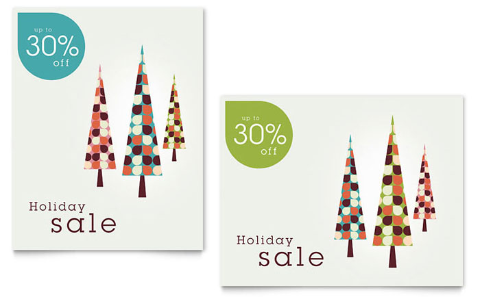 Modern Holiday Trees Sale Poster Template Design