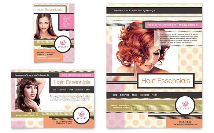 hairstylist flyer ad template design hair salon layout