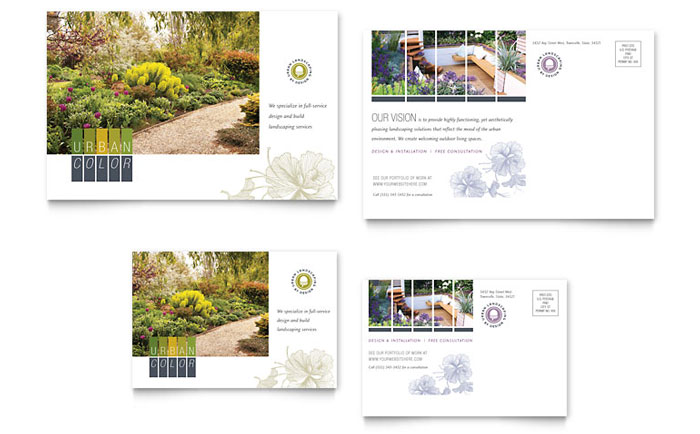 Urban Landscaping - Postcard Template Design