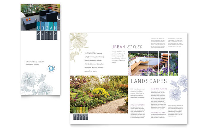 Urban Landscaping - Tri Fold Brochure Template Design