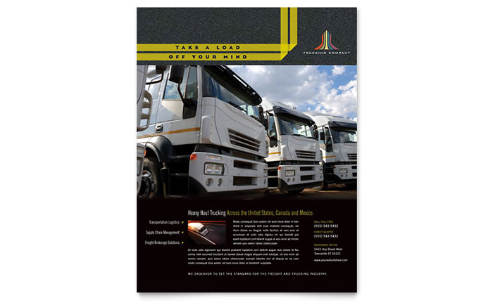 Trucking & Transport - Flyer Template Design