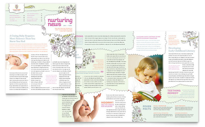 Baby & Child Day Care Newsletter Template Design