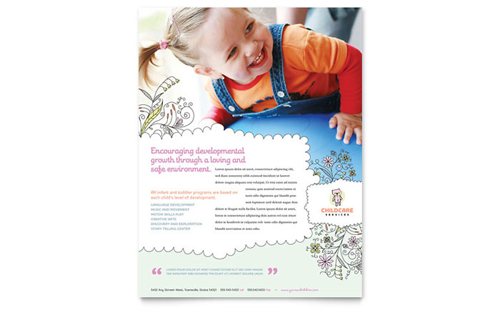 Babysitting & Daycare - Flyer Template Design