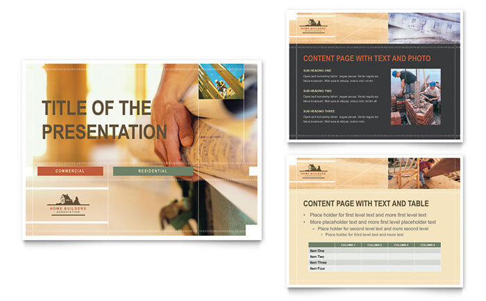 Home Builders & Construction - PowerPoint Presentation Template Design