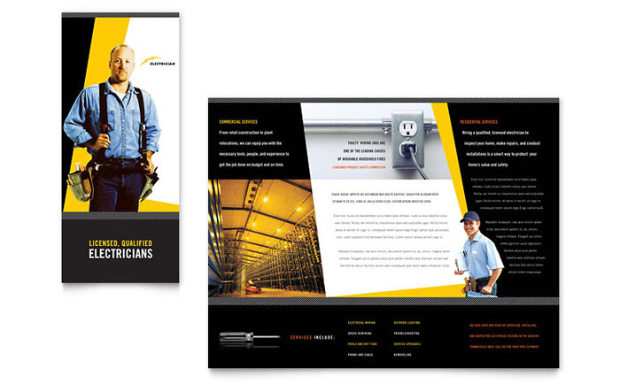 Brochure Template Design - Electrician