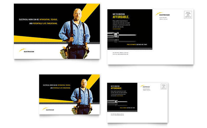 Postcard Template Design - Electrician