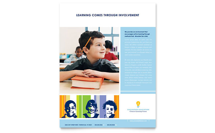 Learning Center & Elementary School - Flyer Template Design