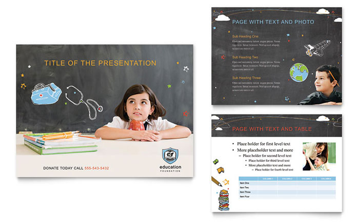Education Foundation & School - PowerPoint Presentation Template Design