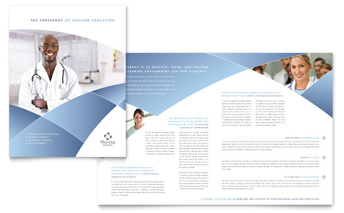 Nursing School Hospital - Brochure Template Design Sample