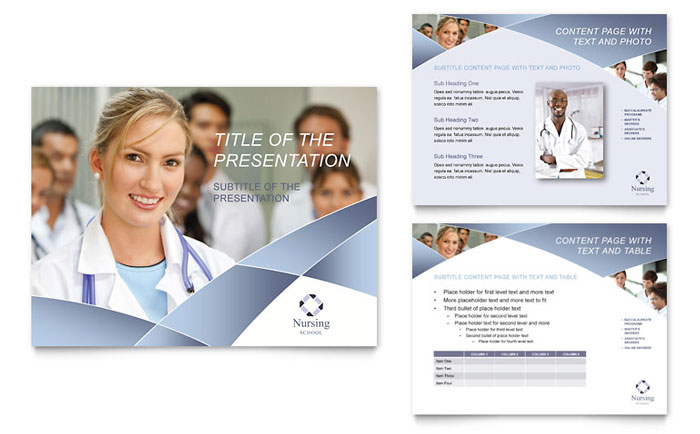 Nursing School Hospital - PowerPoint Presentation Template Design