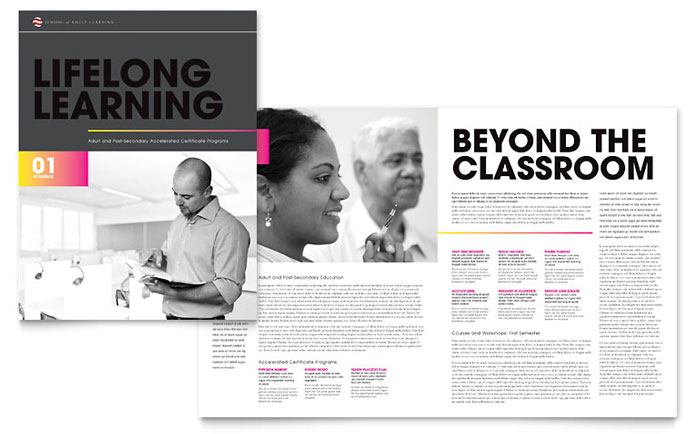 Adult Education Brochure Template Design