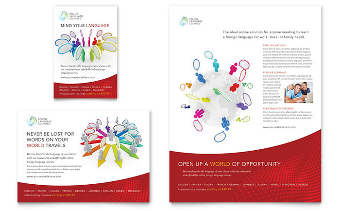 Language Learning Flyer & Ad
