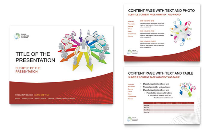 Language Learning - PowerPoint Presentation Template Design