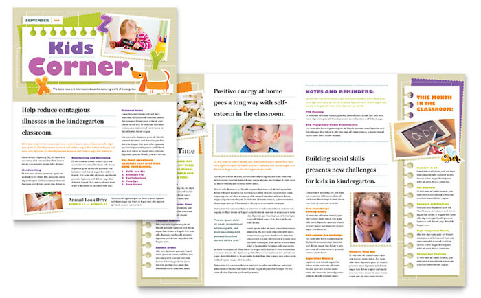 Kindergarten Newsletter Design Template