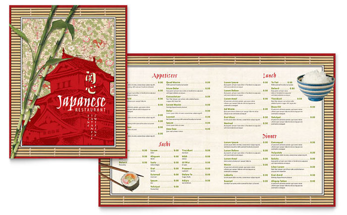 Menu Template Design - Japanese Restaurant