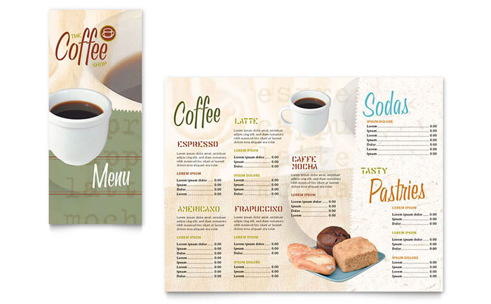 Take-out Menu Template Design - Coffee Shop
